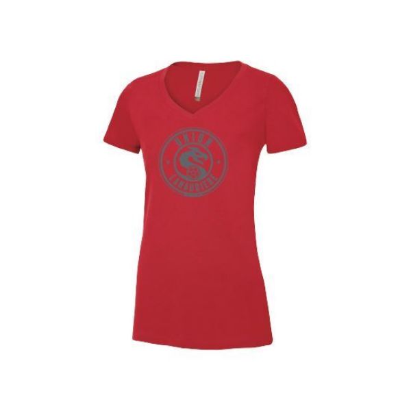 Image de T-shirt manche courte col en V 100% coton FEMME $20.00